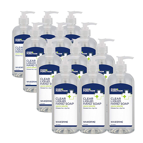 Form + Function Dye Free Clear Liquid Hand Soap, 16 oz, 12-Pack