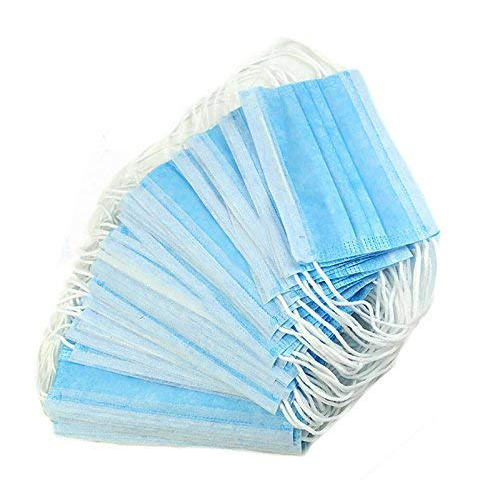 50 pcs Disposable Face Mask Safety Mask Dust for Medical Dental Salon and Personal Health, 3-Ply Ear Loop