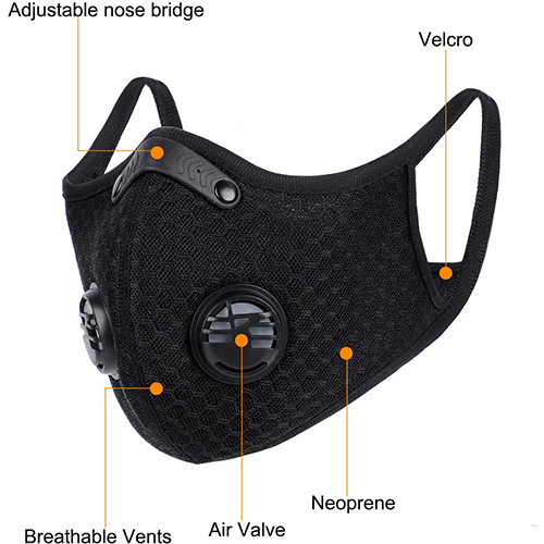 West Biking N99 Mask with Filters, Breathing Dust Mouth Face Mask for Air Pollution, Replaceable Activated Carbon PM2.5 Respirator Sports Mask